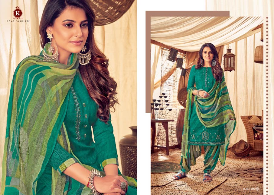 Kala Patiyala Pashmina Dress Material Set Kala Patiyala Pashmina Dress Material Set